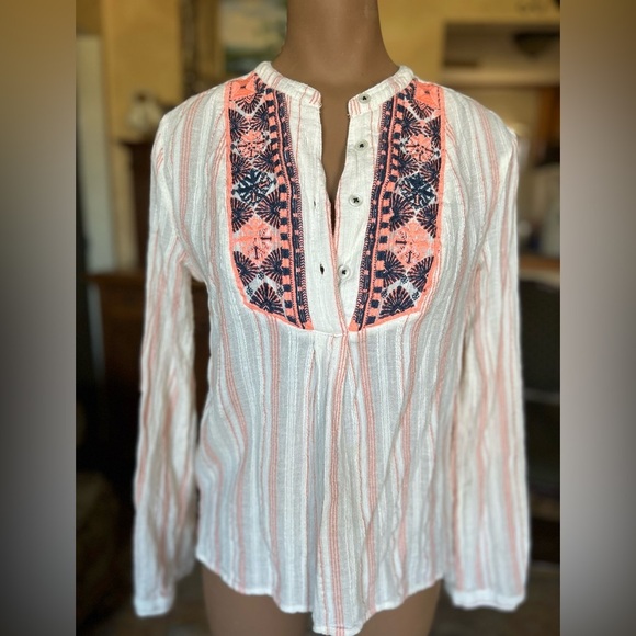 Anthropologie Holding Horses Mesa Embroidered Peasant Top S Boho Western - Picture 2 of 9